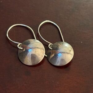 Artisan Sterling Silver Disc Drop Earrings, NFS